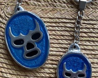 Mexican Luchador pewter Keychain