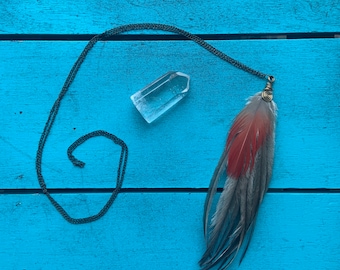Handmade feather necklace