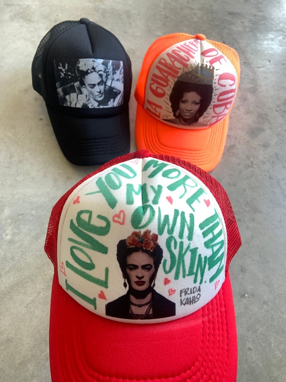 Frida Kahlo Handmade Art Trucker Hat - Etsy display picture 1