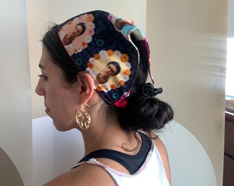 recycled fabric Frida Kahlo head wrap