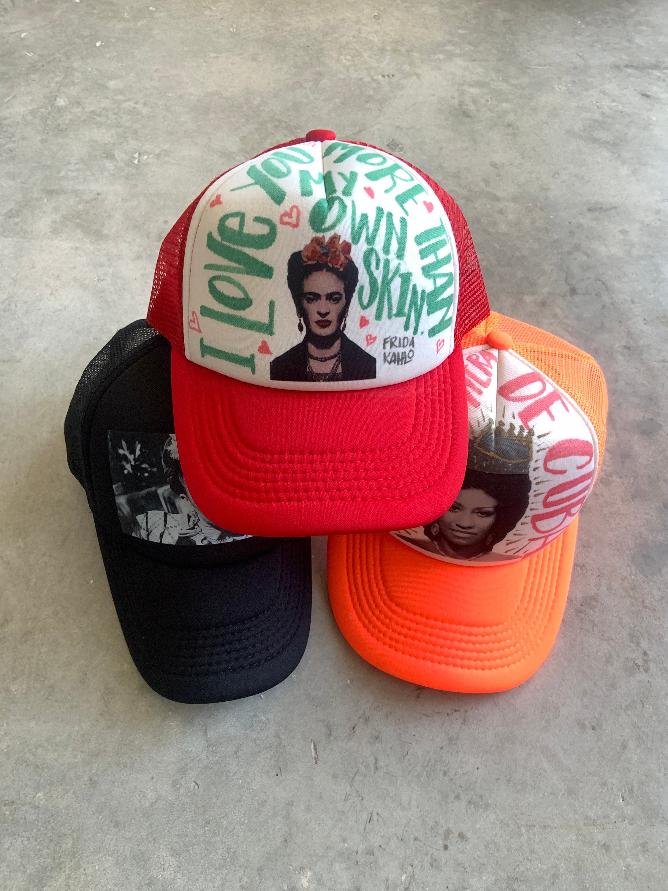 Frida Kahlo Handmade Art Trucker Hat - Etsy