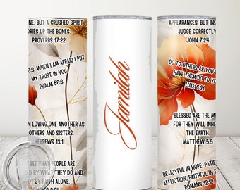 Personalized Bible Tumbler, Personalized Scripture Tumbler, Bible Verse Tumbler, Bible Affirmation, Tumblers with Scriptures, Mother's Day