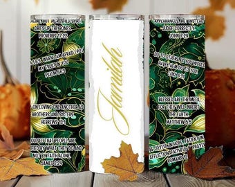 Personalized Bible Tumbler, Personalized Scripture Tumbler, Bible Verse Tumbler, Bible Affirmation, Tumblers with Scriptures, Mother's Day