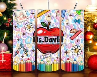 3D Apple for Teacher Tumbler, Favorite Teacher gift, Back To School, Teacher Appreciation, Teacher Tumblers, Teacher, Personalized Gifts