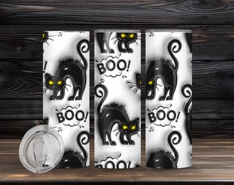 3D Black Cat Tumbler