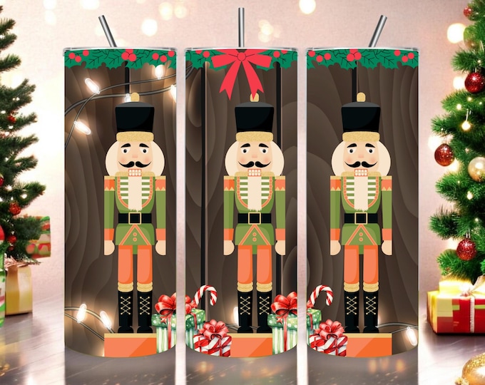 Nutcracker on Wood Tumbler
