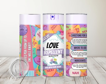 Anti‑Valentine’s Tumbler, Romantic, Funny Love Day Gift, 20oz stainless steel tumbler, Red Heart Drinkware, Galentine's