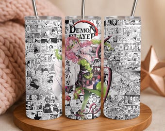 Demon Slayer Anime Tumbler Gifts Custom 20oz Skinny tumbler, Mitsuri Kanroji, Anime tumble, cosplay accessory, Anime fan gift