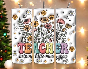 3D Helping Little Minds Teacher Tumbler