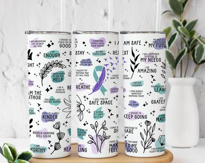 Self-Affirmations, Self-Love Tumblers, Positive Affirmations,