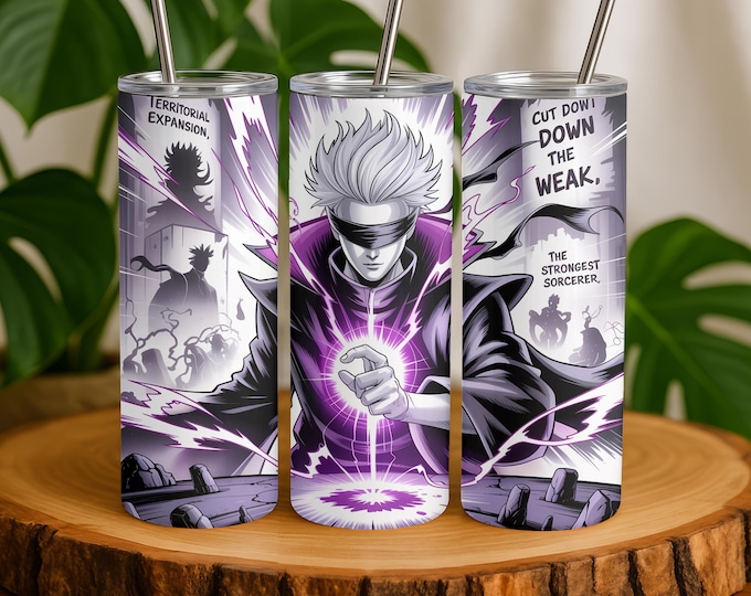 Jujutsu Kaisen Anime Tumbler Gifts Custom 20oz Skinny tumbler, Anime tumble, cosplay accessory, Anime fan gift