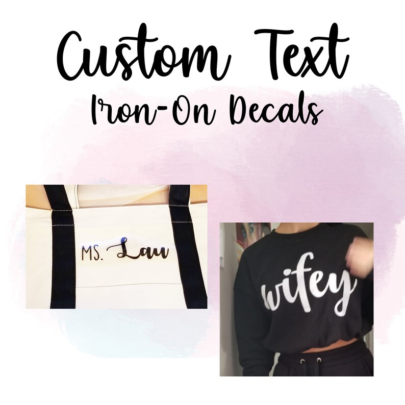 Custom Text IronOn Decals by LENGTH / Single Line Etsy