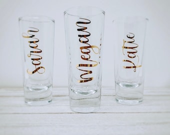 Personalized Shot Glasses| Custom Monogrammed Shot Glass| Bridesmaid Shot Glasses| Bridal Party Favors