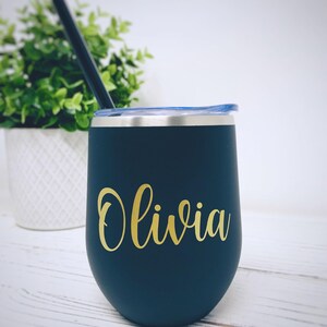 Personalized Wine Tumbler, Bridesmaid Glasses, Bridal Party Gift, Bridesmaid Proposal, Stainless Steel Cup image 2