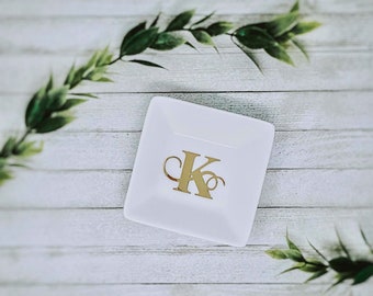 Personalized Ring Dish| Monogrammed Jewelry Holder| Custom Engagement Gift| Customized Bridesmaid Present