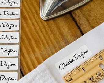 Iron On Fabric Labels: White Cloth Sewing Name Tags (16 ct)