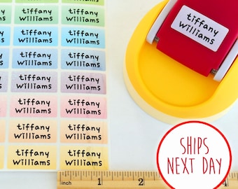 Glitter Rainbow Medium Name Stickers: Waterproof Personalized School Labels