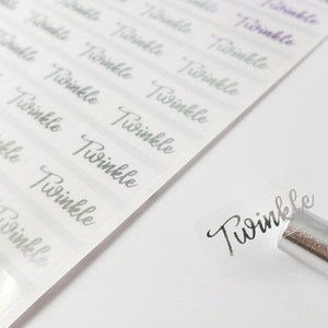 SILVER INK Waterproof Name Stickers Business School & Daycare Labels-Small-sized Clear Kids Custom Dishwasher Safe Labels- hanprinting