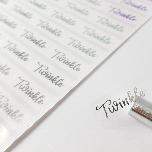 SILVER INK Waterproof Name Stickers- Daycare Labels-Small-sized Clear Kids labels- Small Size- Customized Labels- hanprinting
