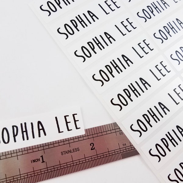 Long White Waterproof Name Stickers- Daycare Labels- School Labels- Long Rectangle Labels Hanprinting