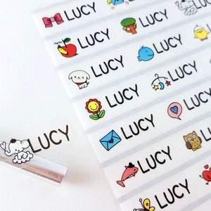 Waterproof Name Stickers: Clear Labels with Color Images
