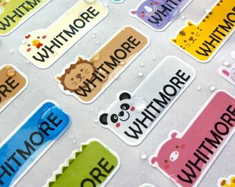 Cute Animal Small Waterproof Name Stickers- Daycare Labels- School labels -Animal Design Kids labels- Name Stickers HanPrinting Etsy's pick