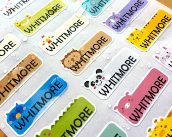 Cute Animal Small Waterproof Name Stickers- Daycare Labels- School labels -Animal Design Kids labels- Name Stickers HanPrinting Etsy's pick