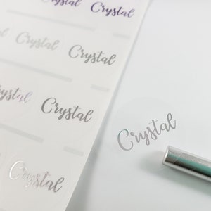 36 klare Kreis mit SILBERTINTE Wasserdichte Namensaufkleber für Geschäft & Schule Kita-Etiketten - Personalisierte benutzerdefinierte Etiketten hanprinting