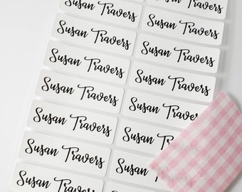 16 Long Size White Fabric Labels Clothing Label - Iron On Labels - Sew on Sewing label - Cloth Label - Kids Labels Hanprinting