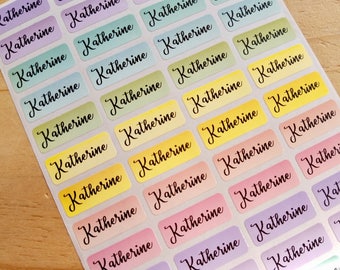 Small Rainbow Waterproof Name Stickers- Daycare Labels- Kids labels- Customized Labels- Multicolor Stickers Hanprinting