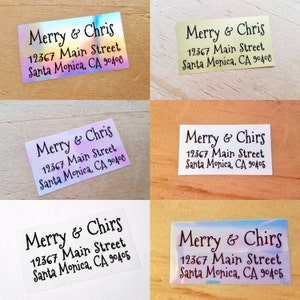 Etiquetas de remitente con fuente manuscrita Elf para tarjetas navideñas y festivas - Resistentes al agua y a la decoloración - Impresión manual