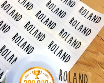 Clear Waterproof Medium Name Transparent  Stickers: Personalized School & Daycare Labels 1.1875" x 0.5625"
