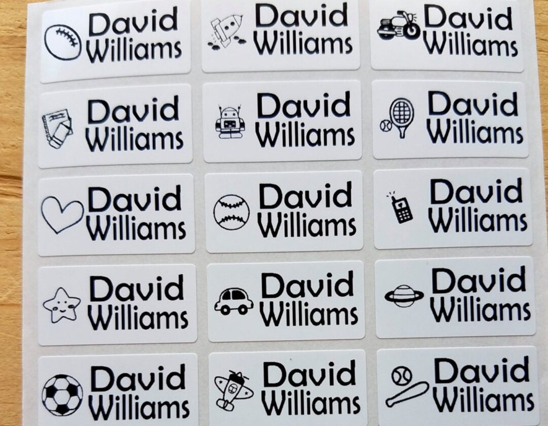 Boy Icon Name Stickers: Waterproof School & Daycare Labels - Etsy