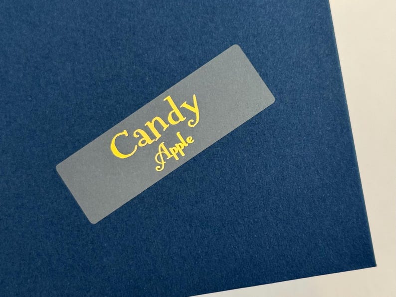 Stylish Gold Ink Clear Waterproof Name Stickers for Business School & Daycare Labels- Long Custom Personalized Label elegant beautiful amazing name stickername label HanPrinting