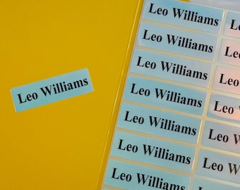 Long Blue Hologram Waterproof Name Stickers for School Daycare & Business Labels - Kids labels- Customized Labels- Hanprinting