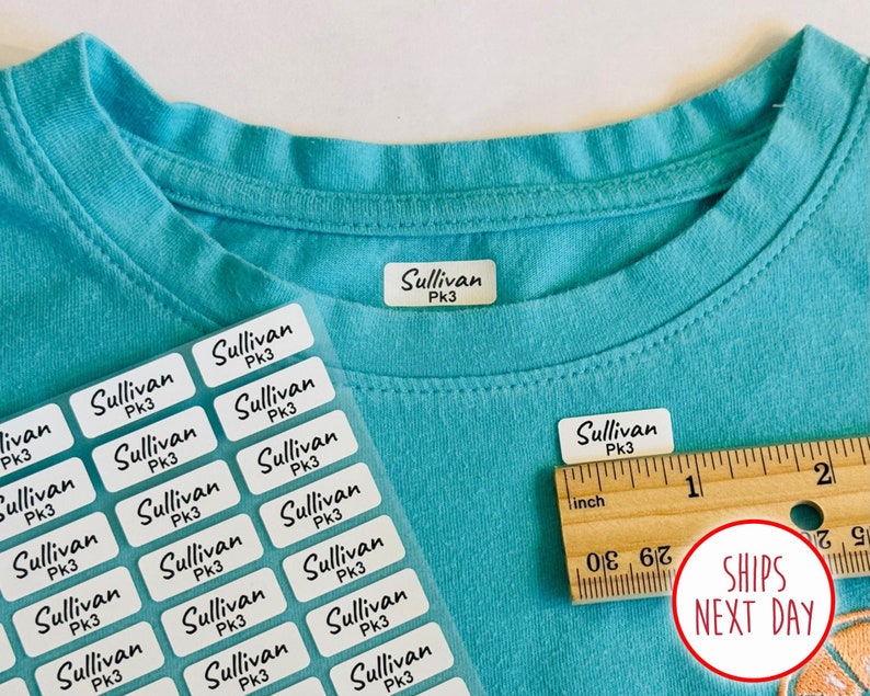 48 White Iron On Labels For Clothing & Fabric - Small Size - Iron On Labels - Sew on Sewing label - Cloth Label Hanprinting