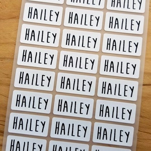 24 White Iron On Labels for Clothing & Fabric- Medium Size Iron On Labels - Sew on Sewing label - Clothing Label name tag hanprinting