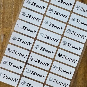 24 White Iron On Labels with Girl Images For Clothing & Fabrics - Medium Size Sew on Sewing label-  Iron On Labels - Cloth Label Hanprinting