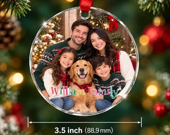 Custom Christmas Ornament. Personalized with any photo or any text