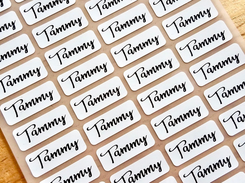 48 White Iron On Labels For Clothing & Fabric - Small Size - Iron On Labels - Sew on Sewing label - Cloth Label Hanprinting