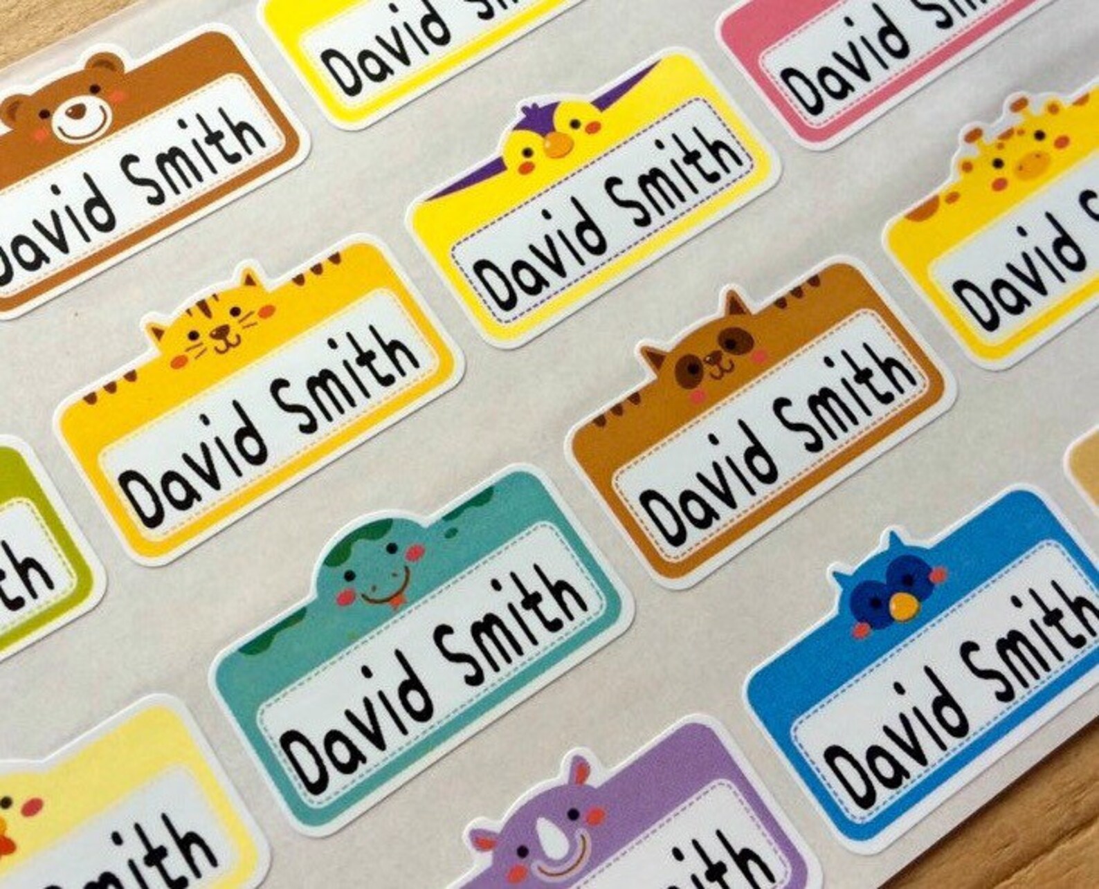 48 Waterproof Name Stickers Daycare Labels Medium Cute Etsy