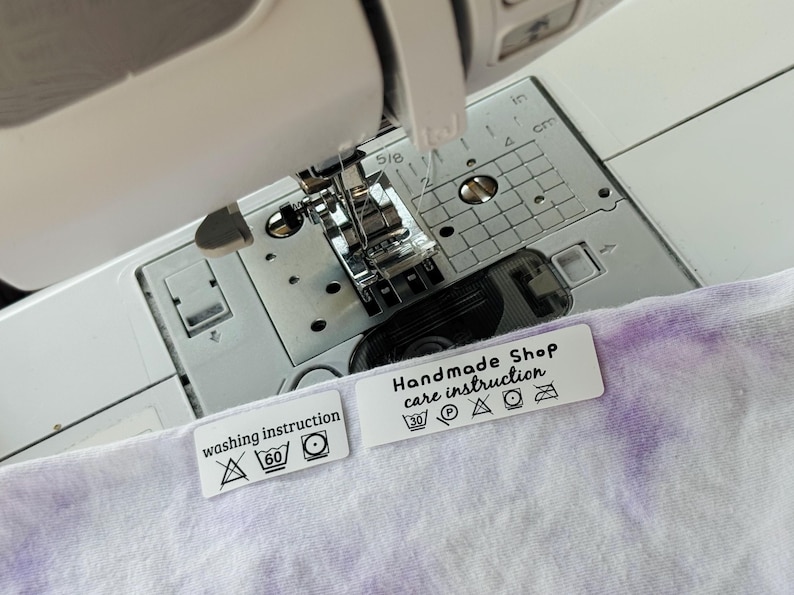 16 Long Size White Fabric Labels for Clothing Fabrics and Textiles Iron On Labels - Sew-on Sewing label - Cloth Label - Hanprinting