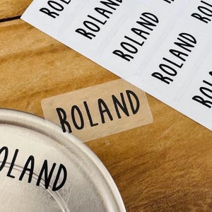 Klare wasserdichte Namensaufkleber für Tagespflege Kinder & Business-Etiketten - Medium transparente personalisierte benutzerdefinierte Aufkleber Schule Hanprinting