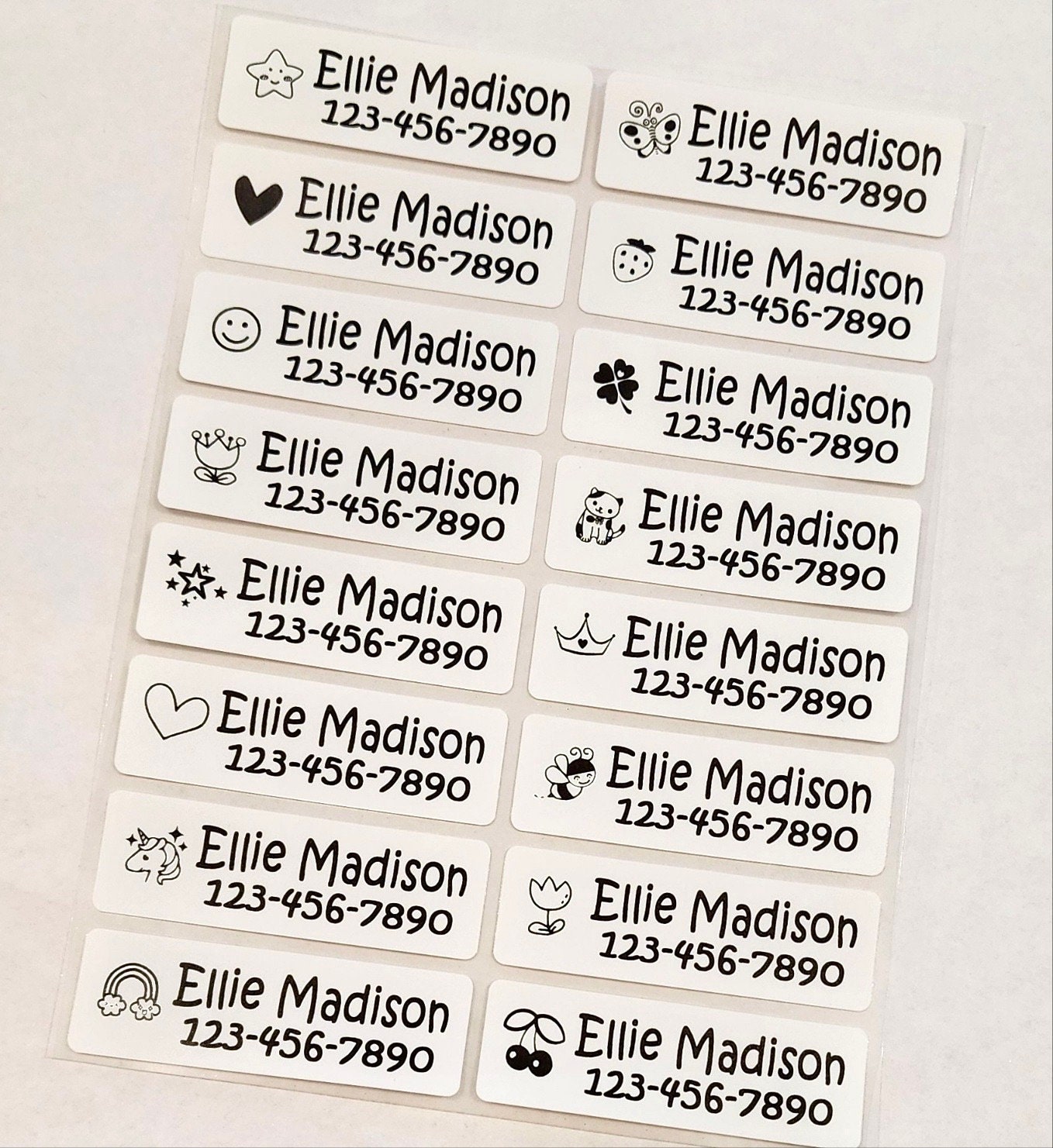 16 Long Size White Iron On Fabric Labels – HanPrinting&Stamping