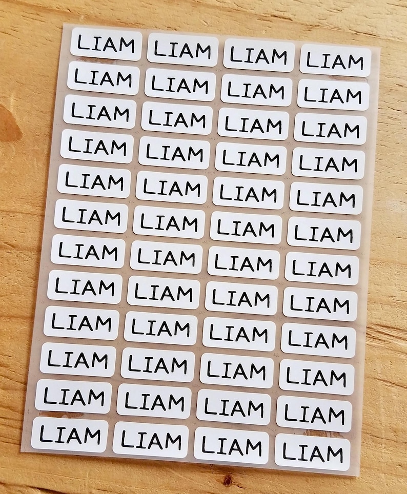 48 White Iron On Labels For Clothing & Fabric - Small Size - Iron On Labels - Sew on Sewing label - Cloth Label Hanprinting