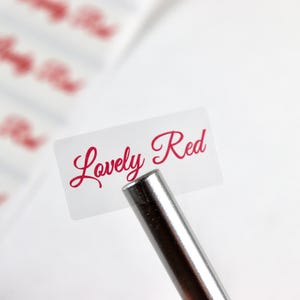RED Ink Klare wasserdichte Namensaufkleber für Business & Kindergarten Kinderetiketten - Medium Custom School Personalisierte Etiketten Hanprinting