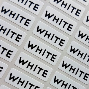 WHITE Waterproof Name Stickers- Daycare Labels - School stickers , Kids labels- Small Size - Customized Labels- Hanprinting