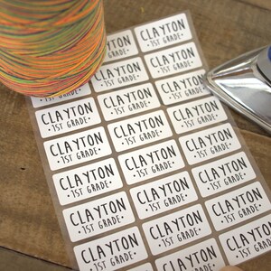 24 White Iron On Labels for Clothing & Fabric- Medium Size Iron On Labels - Sew on Sewing label - Clothing Label name tag hanprinting