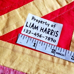 9 White Iron On Labels for Clothing & Fabrics - X-Large Size - Sew On Labels -  label - Cloth Label - Extra Large Labels hanprinting