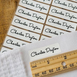 16 Long Size White Fabric Labels for Clothing Fabrics and Textiles Iron On Labels - Sew-on Sewing label - Cloth Label - Hanprinting
